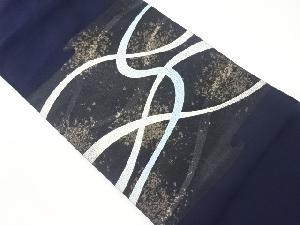 引箔曲線模様織出し名古屋帯